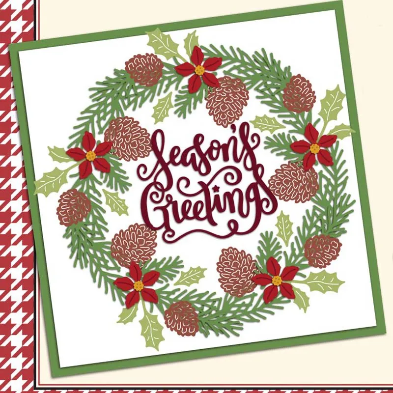 Металлические пресс формы &quotРождество листья Трафареты набор сделай сам для