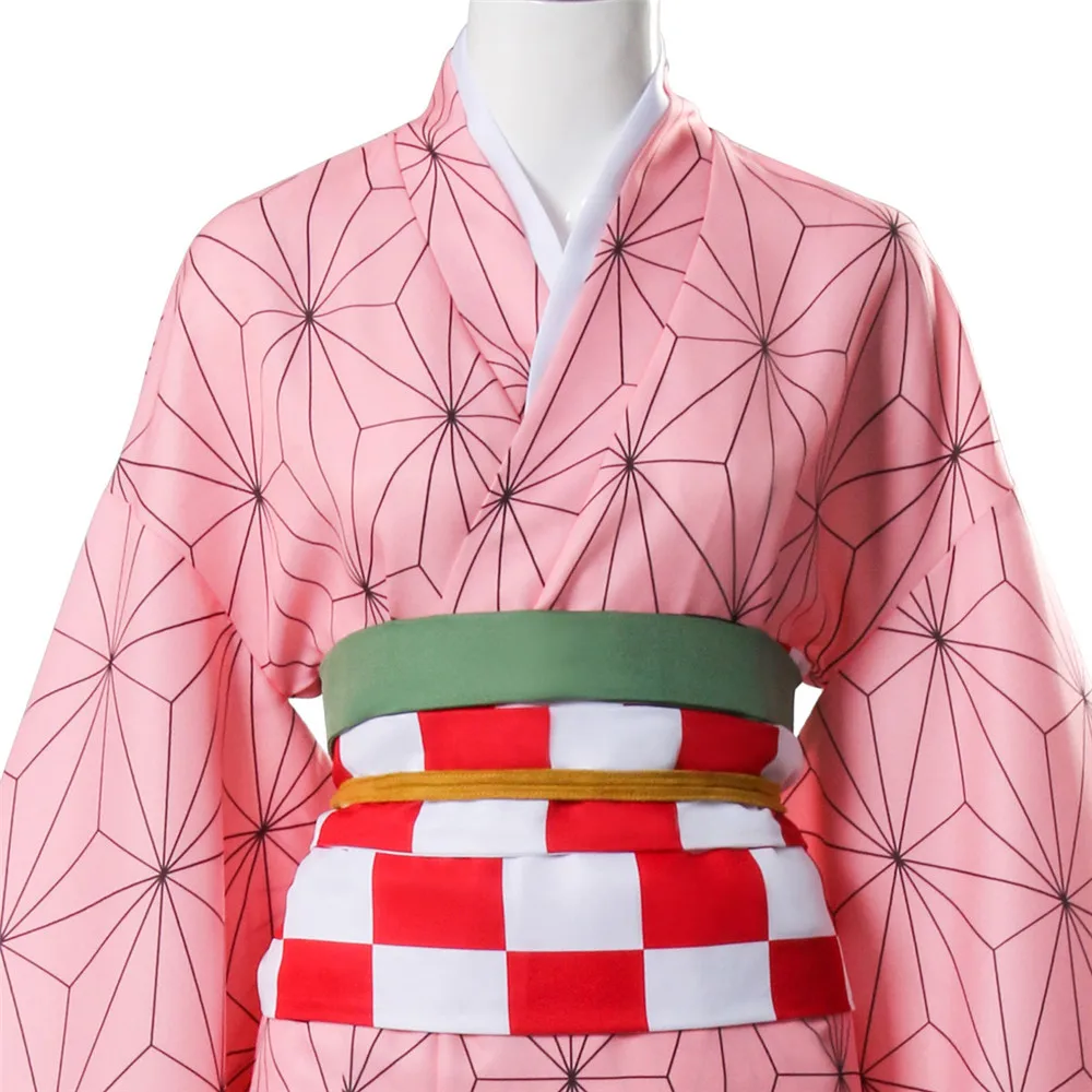 

Demon Slayer: Kimetsu no Yaiba Kamado Nezuko Cosplay Costume Woman Japanese Kimono Halloween Outfits for Women