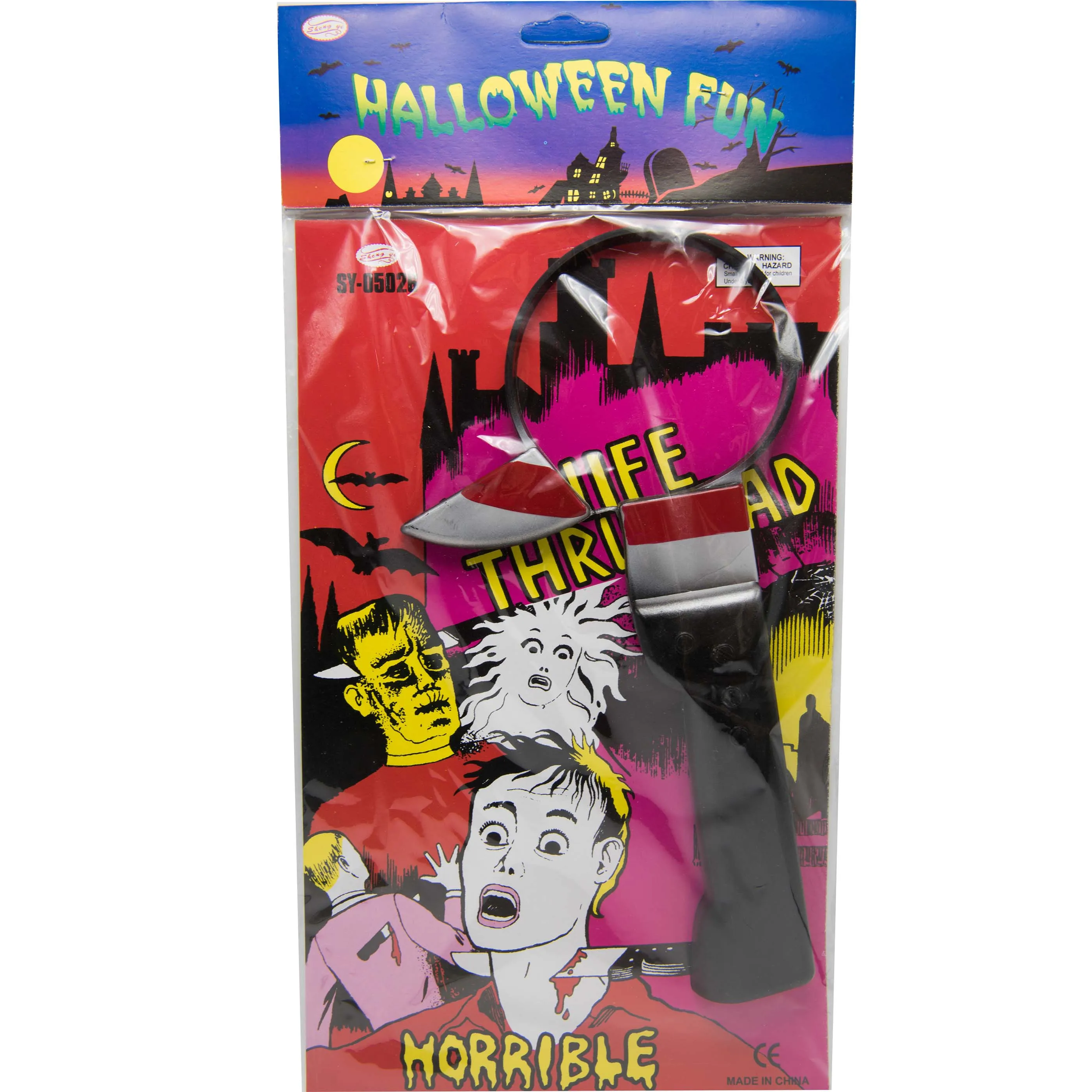 

SHENGYI 1PCS Scary Weapon Headbands Blood Knife Through Head Halloween Costume for Women Kids Toys Halloween Party Decoration