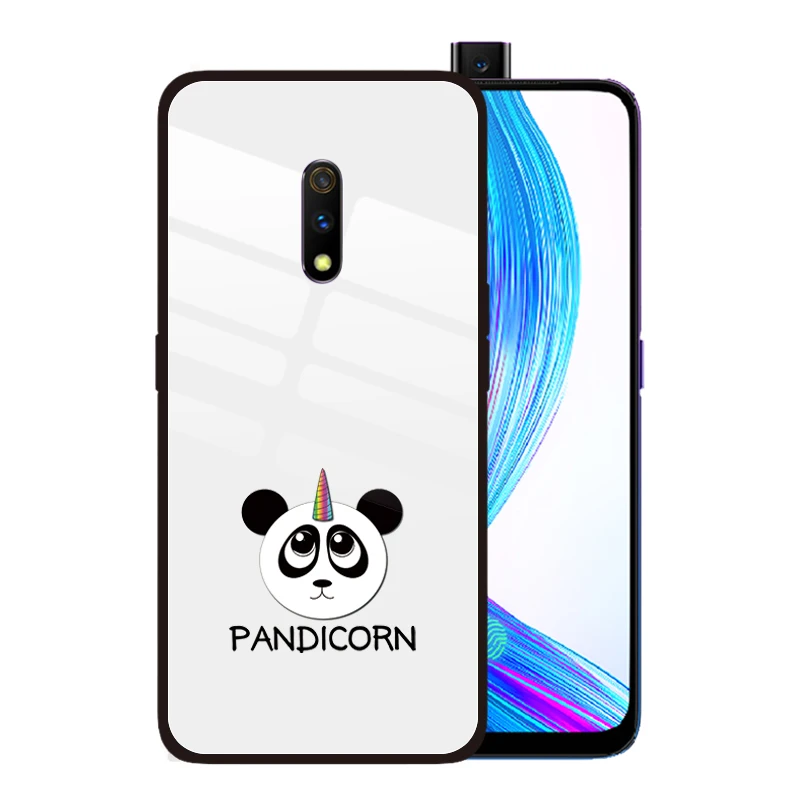 Чехол из закаленного стекла с принтом панды Pandicorn для OPPO Realme Q 5 Pro XT X2 X Lite 3 F11 F7 F5 F9