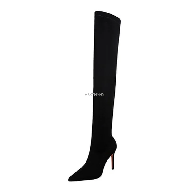 

Autumn Winter Sexy Fashion Boots for Women Thigh High Boots Elegant Thin Heeled Over The Knee Boots High Heels Sock Boots Shoes