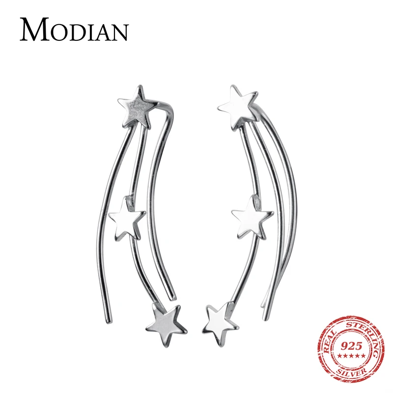 Modian горячая Распродажа Настоящее серебро 925 проба звезды линия модная шпилька серьги Подвески простые для женщин S925 серебряные ювелирные изделия