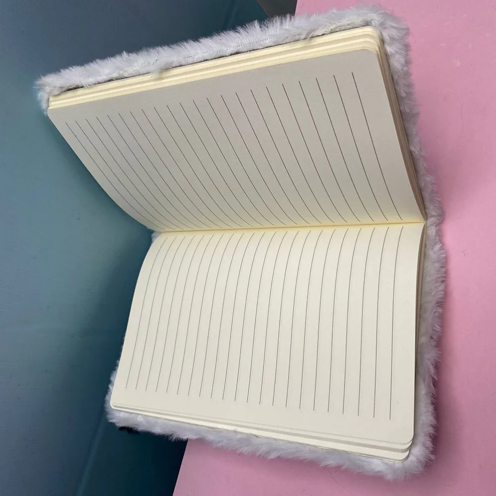 

Cartoon Girls Notebook Plush Scrapbook Adorable Notebook Writing Pad Students Supplies (Panda)