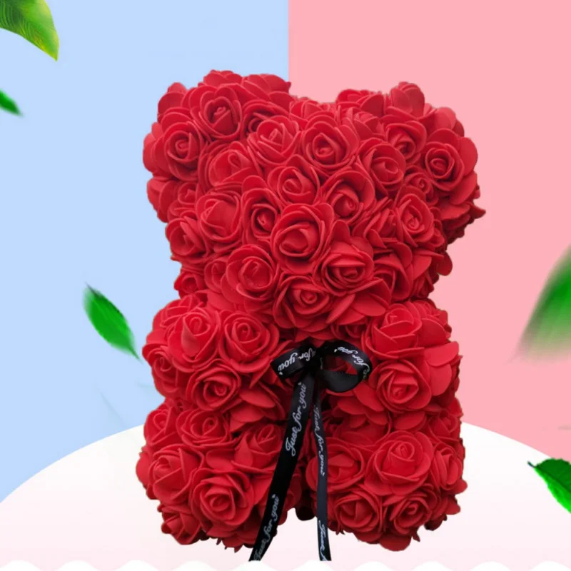 25 см розовый плюшевый мишка Мишка искусственный цветок сердце день Святого