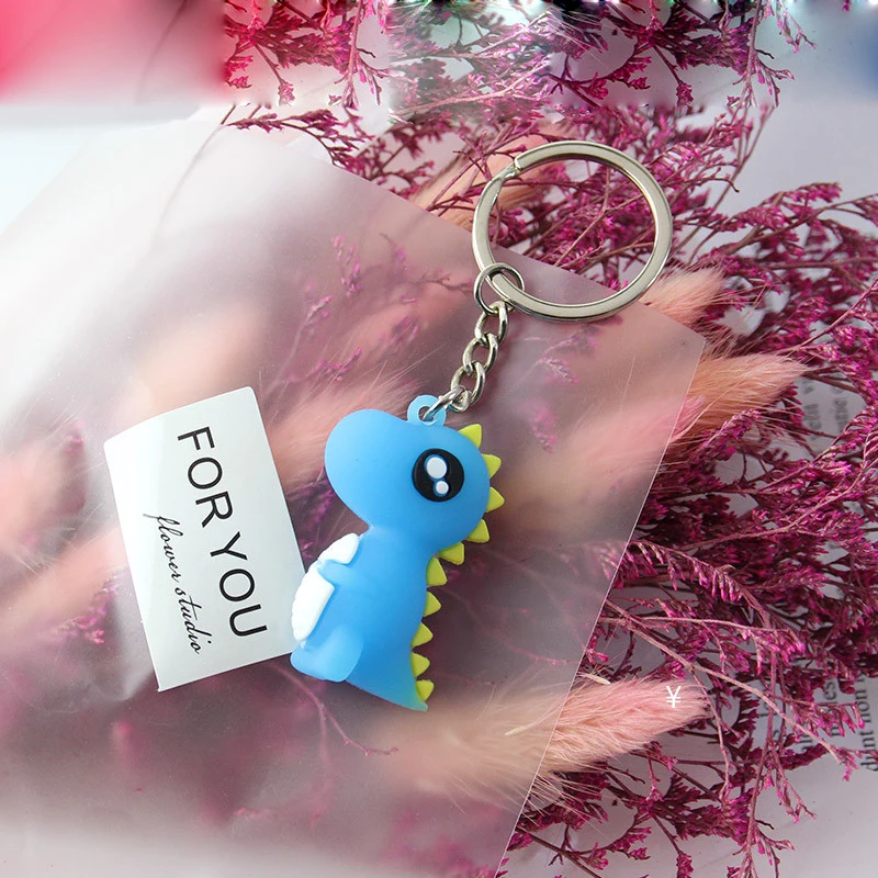 Лидер продаж милый мультяшный брелок маленький для ключей динозавры животное