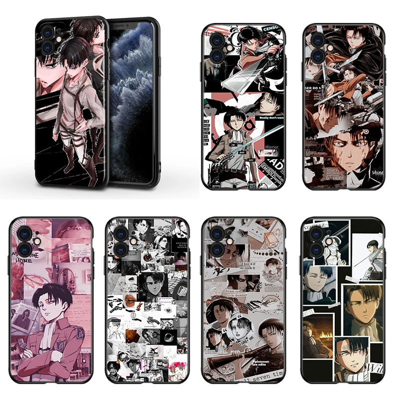 

Attack On Titan ART For Apple iPhone 13 12 11 Mini XS XR X Pro MAX SE 2020 8 7 6 5 5S Plus Black Silicone Phone Case