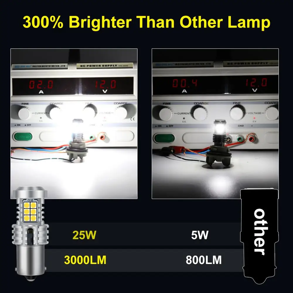 2 шт. Canbus Error Free 1156 BA15S P21W светодиодные лампы BAU15S PY21W авто не Hyperflash заднего сигнала