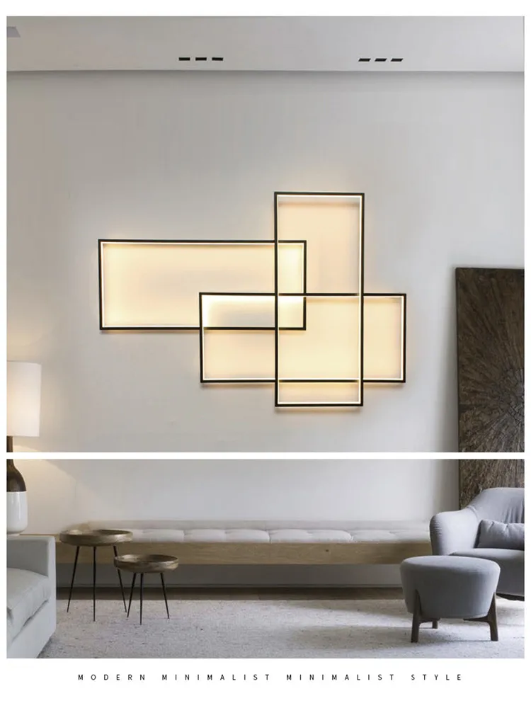 Современные прямоугольные светодиодные Настенные светильники акриловые лампы