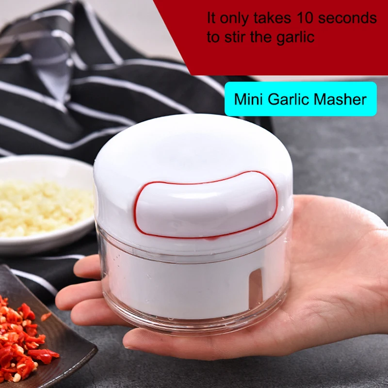 

Mini Food Garlic Vegetable Grinder Chopper Mincer Crusher Press For Meat Nuts Pepper Onion Mixer Manual Food Processor Portable