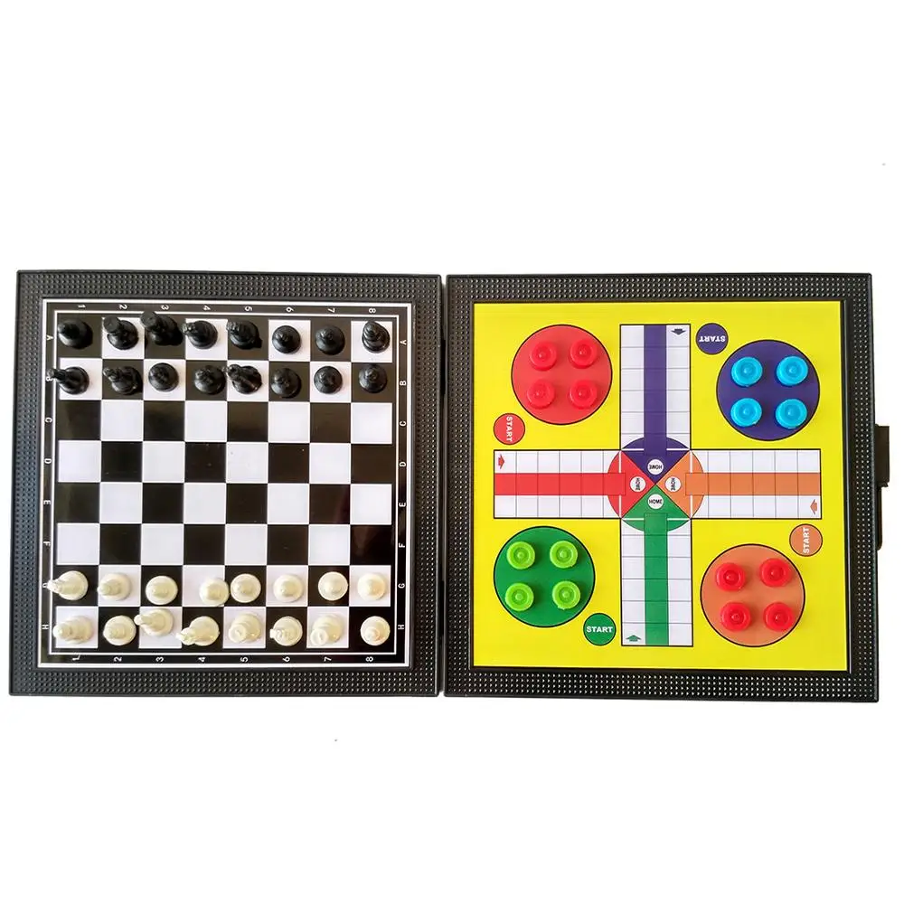Шашки 5 в 1 Chessmen магнитная настольная игра Летающие шахматы детский классический