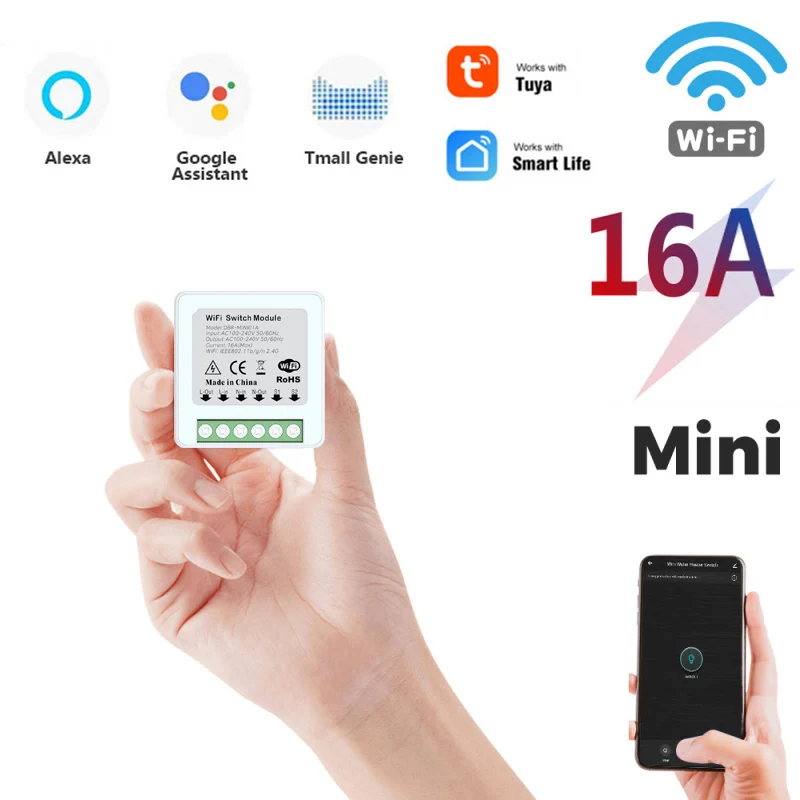

Tuya Smart Wifi Switch 16A Supports 2 Way Control Smart Home Automation Module Support Alexa Google Home Smart Life App