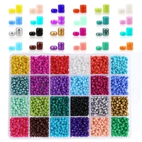 24 grids 234mm glass seed beads kit small craft beads needlework with tool kit for diy craft bracelet jewelry making supplies
