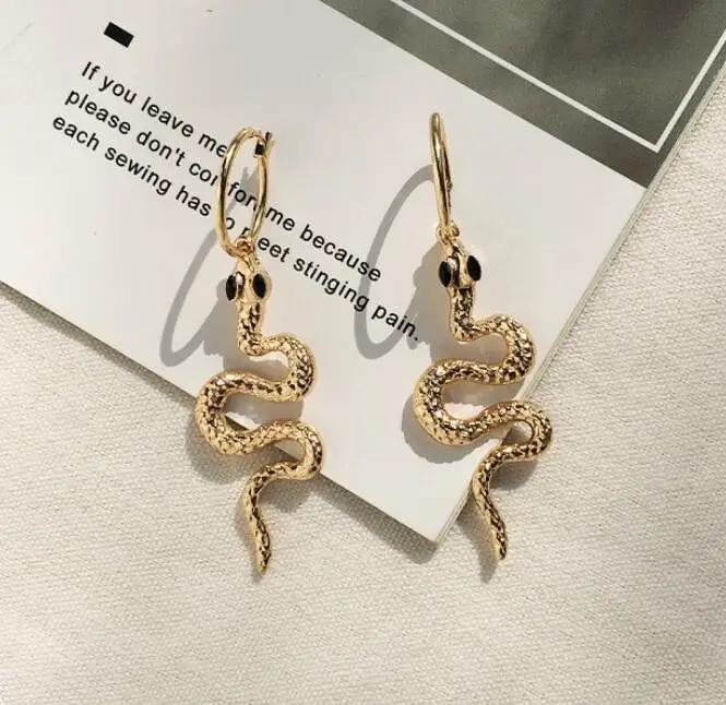 Серия сережек в виде змеи AH-84499/TRACYSGER/ - Окраска металла: Style -11