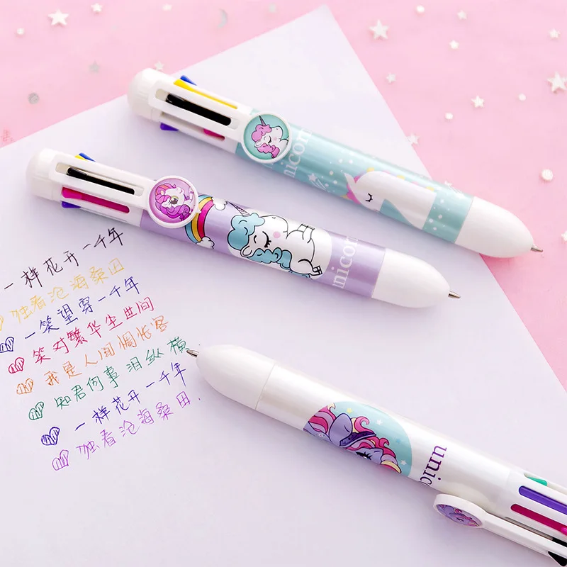 Kawaii флеш накопитель в виде единорога креативная шариковая ручка 10 цветов пресс