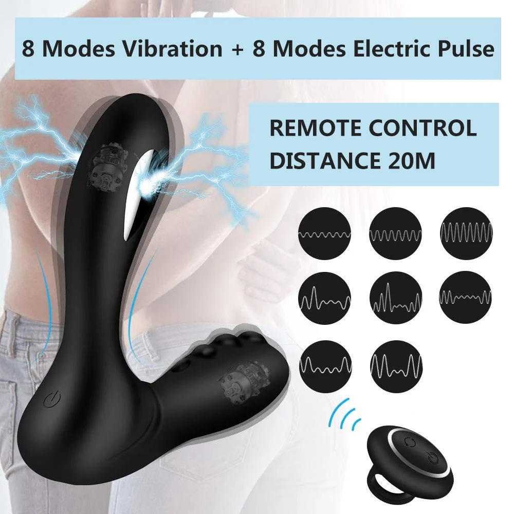 Электрический Импульсный анальный фаллоимитатор вибраторы 8 скоростей Анальная
