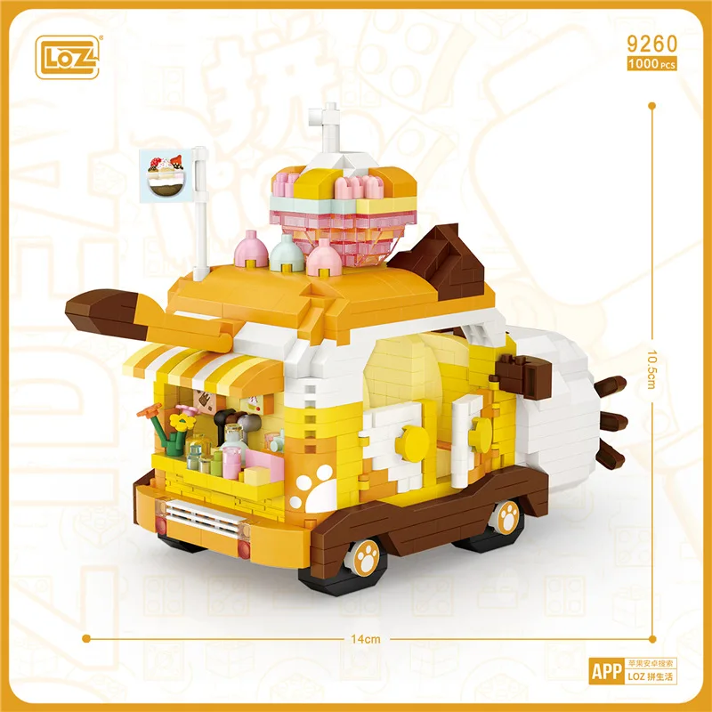 Новый конструктор LOZ Mini Street City модель автомобиля медведь автомобильный