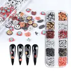 12 ячеек, дизайн на Хэллоуин, искусственная тыква, искусственная 3d-подвеска, украшение, принадлежности для маникюра