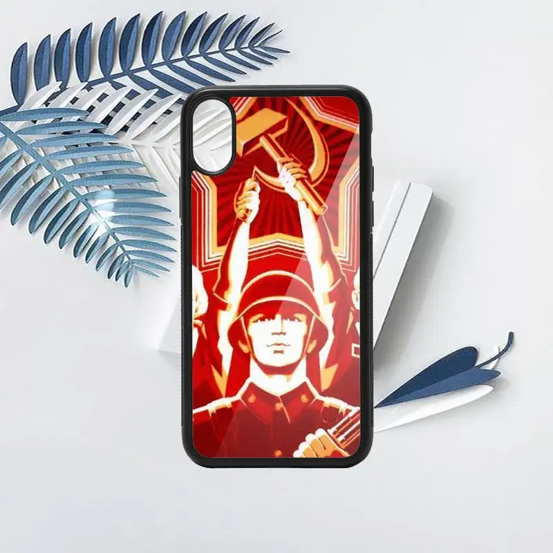 

Soviet Union USSR Flag worker Red Phone Case PC for iPhone 11 12 pro XS MAX 8 7 6 6S Plus X 5S SE 2020 XR