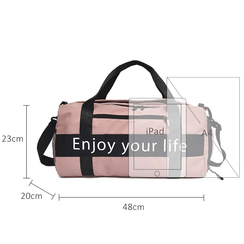 Женская розовая спортивная сумка для мужчин черная нейлоновая