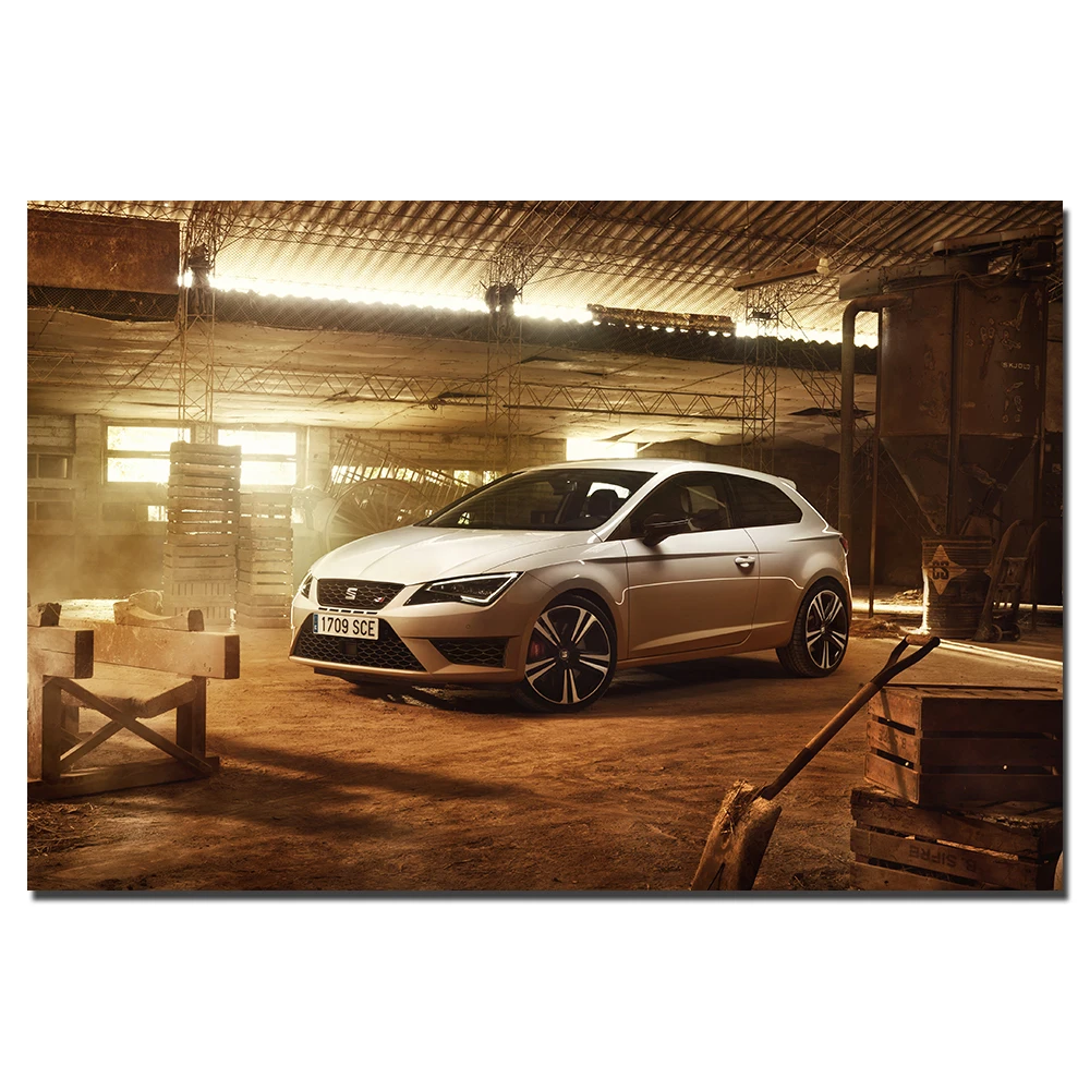 Автомобильный постер Seat Leon холст ткань принт настенные картины для декора