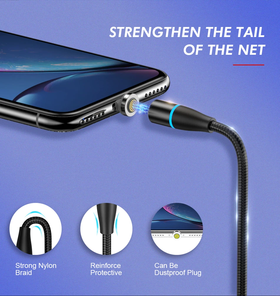 Jellico светодиодный кабель для быстрой зарядки Магнитный кабель usb type C Магнитный кабель USB кабель микро-зарядного устройства для iPhone samsung huawei