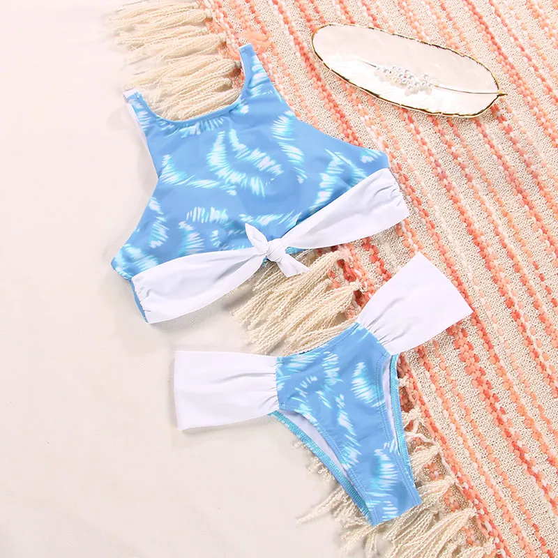 High Neck Biquinis Feminino 2021 Swimsuit Women Biquini Print Swimwear Bandage Bikini Set Bathing Suit Women Bikini Beachwear