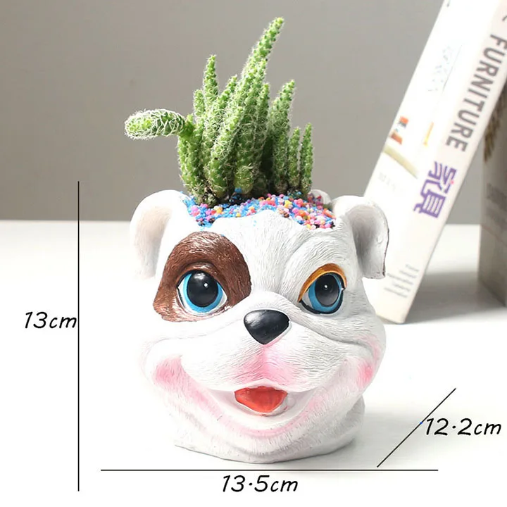 Смола открытый цветочный горшок большой вазон горшки мультфильм дизайн Сад