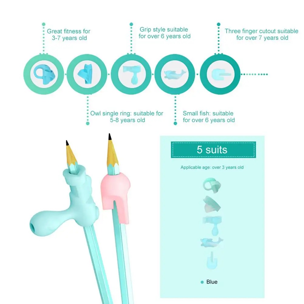 5 шт. карандашные ручки оригинальный захват для помощи в письме тренажер