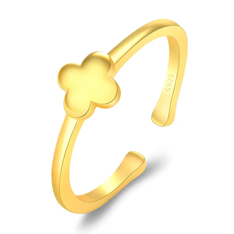 

2021 Trendy Plant Rings Adjustable Open Ring for Women Girls Gold Color Cooper Jewerly Office Career Style Accesories on Party