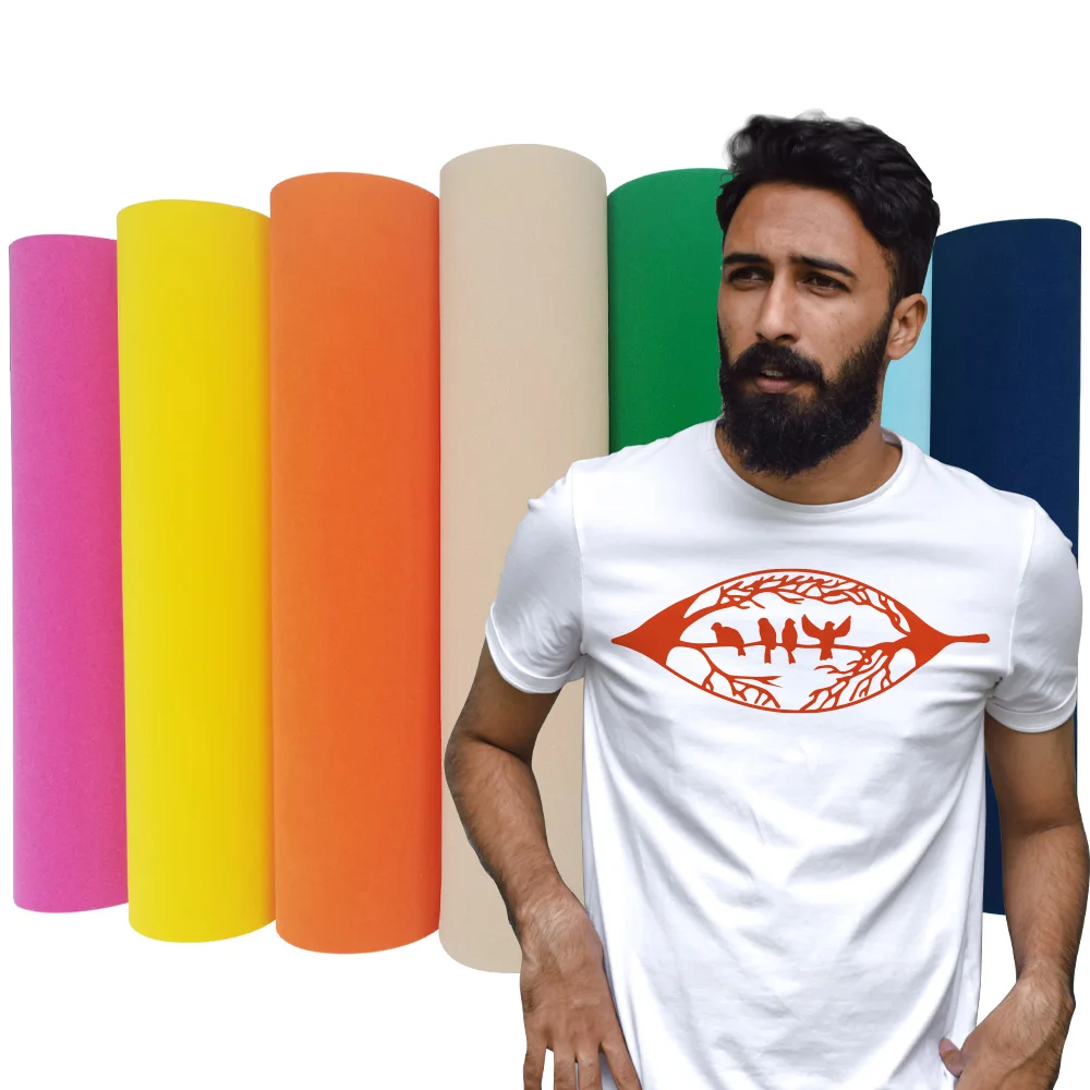 Free Shipping Flocking Heat Transfer Vinyl Iron On Vinyl For Cutting Machines HTV T-Shirts DIY Design Lettering Film