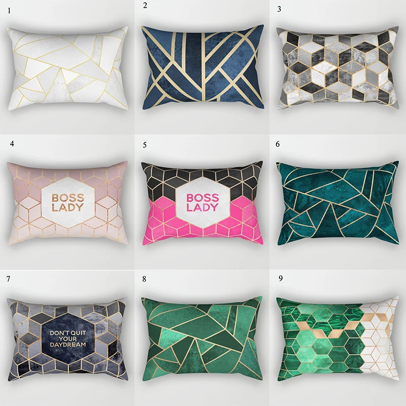 Новинка 20019 мягкая бархатная наволочка с геометрическим рисунком 30x50 см