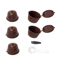 5pcs capsule coffee filter cup combination 5 sets coffee filter cup with spoon brush for dolce gusto capsule coffee filter cup
