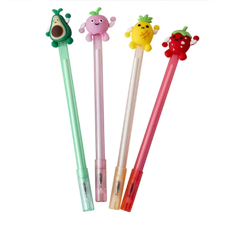 

free shipping 40pcsCartoon fruit black 0.5mm gel pen Cartoon Fruit Black School Office Supplies
