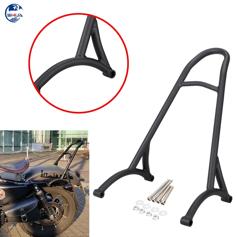 Мотоциклетная черная короткая спинка для пассажиров Harley Forty Eight Sportster 1200 883 72 2004-2017