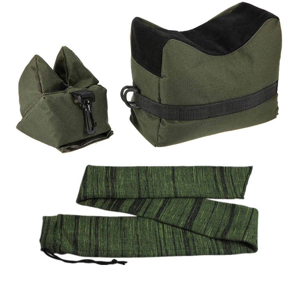 army green and sock Военный охотничий снайперский винтовочный мешок для стрельбы Передняя и задняя песочница поддержка наружной фотографии охотничья мишень Аксессуары для оружия - Color: army green and sock