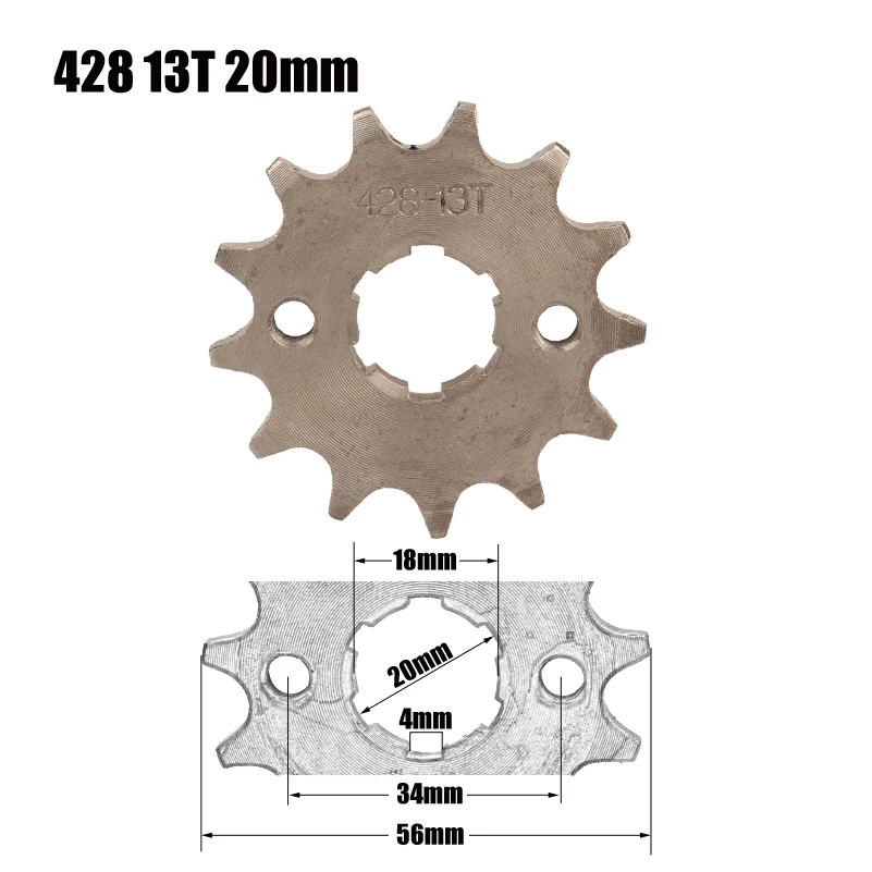 Передняя Звездочка двигателя 428 17 мм 20 13 т подходит для Stomp YCF Upower Dirt Pit Bike ATV Quad Go Kart