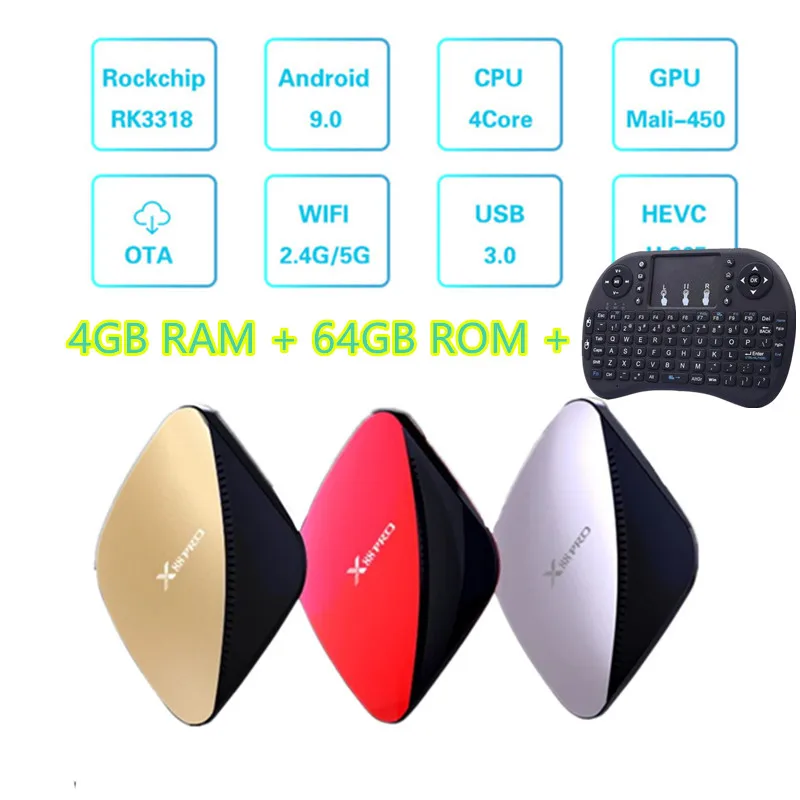 X88 PRO Smart tv Box 4G 64G Android 9,0 Rockchip RK3318 Qcta Core 5G Wifi 4K USB3.0 Google Play Netflix Youtube tv box android 9 - Цвет: X88 pro 4gb 64gb i8