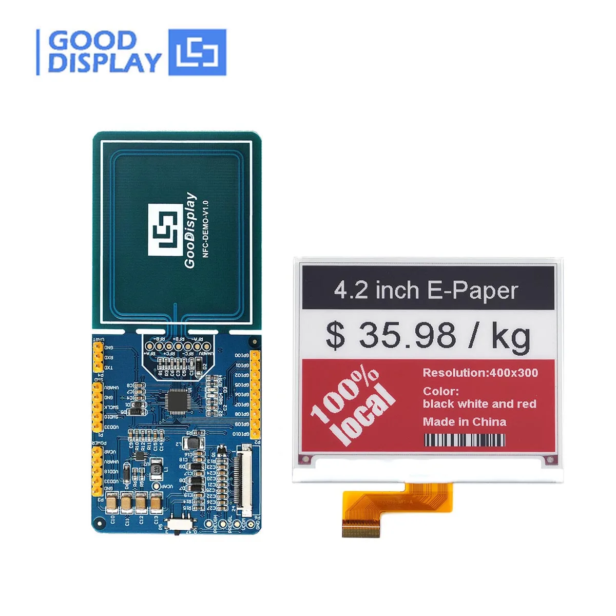 

4,2 дюймовый модуль E-ink NFC, цветной дисплей UC8276 SPI Epaper