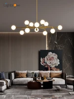nordic all copper living room chandelier simple restaurant chandelier creative personality magic bean lamps