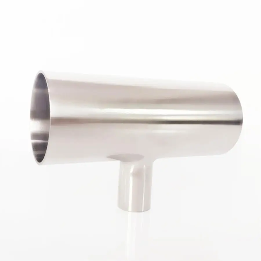 

57mm 2.25" x 51mm 2" Pipe OD Reducing Butt Welding Auto Tee 3 Way 3A SUS 304 Stainless Sanitary Fitting Homebrew