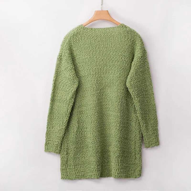 Fitshinling 7 цветов зимний длинный женский кардиган Boho Карманы Женская трикотажная куртка свитера длинный рукав тонкий кардиган для женщин