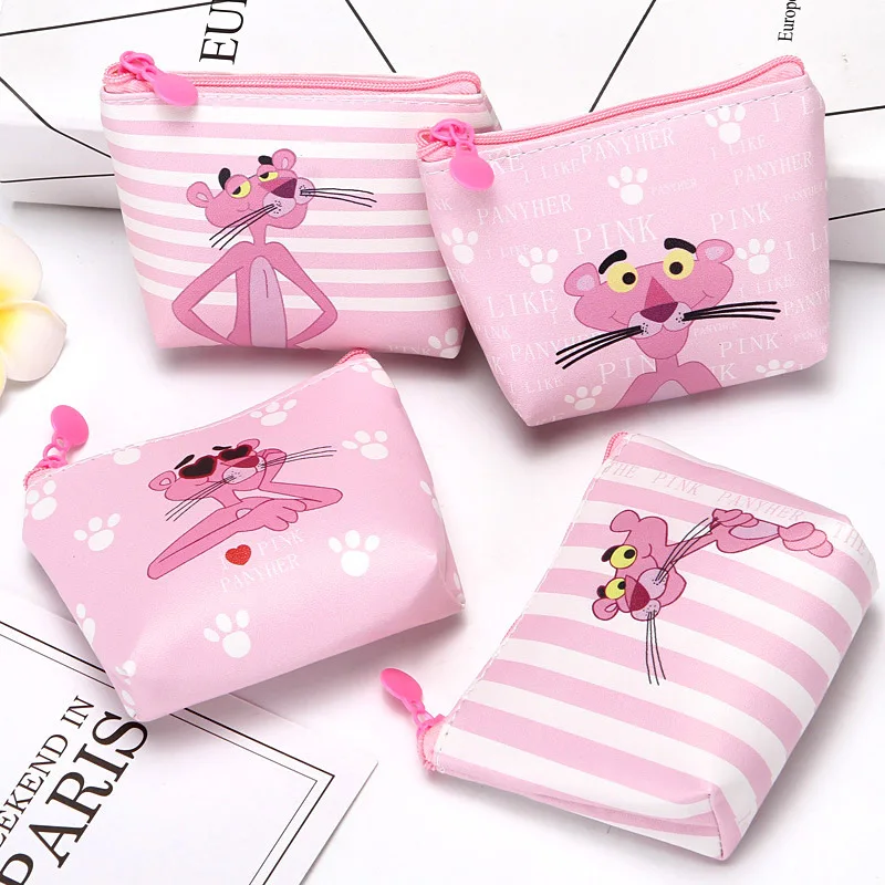 Новый мультяшный Кошелек для монет студентов с розовой пантерой Детский кошелек