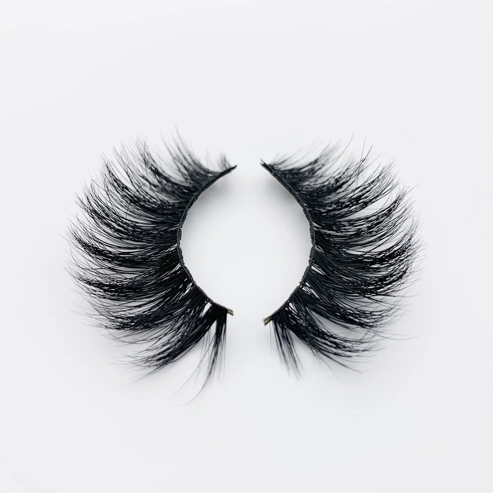 Норковые 3D ресницы YuBeauty натуральные длинные вьющиеся с перекрещивающимся