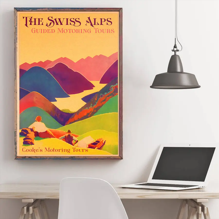 Городской дорожный постер ручная роспись туристические достопримечательности