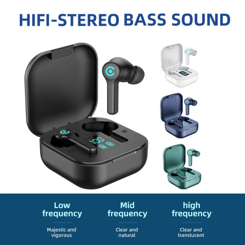 

Bluetooth 5.1 Earbuds TWS Wireless Game Touch Earphones with Mic Stereo HIFI Noise Cancelling Waterproof In Ear Headphones