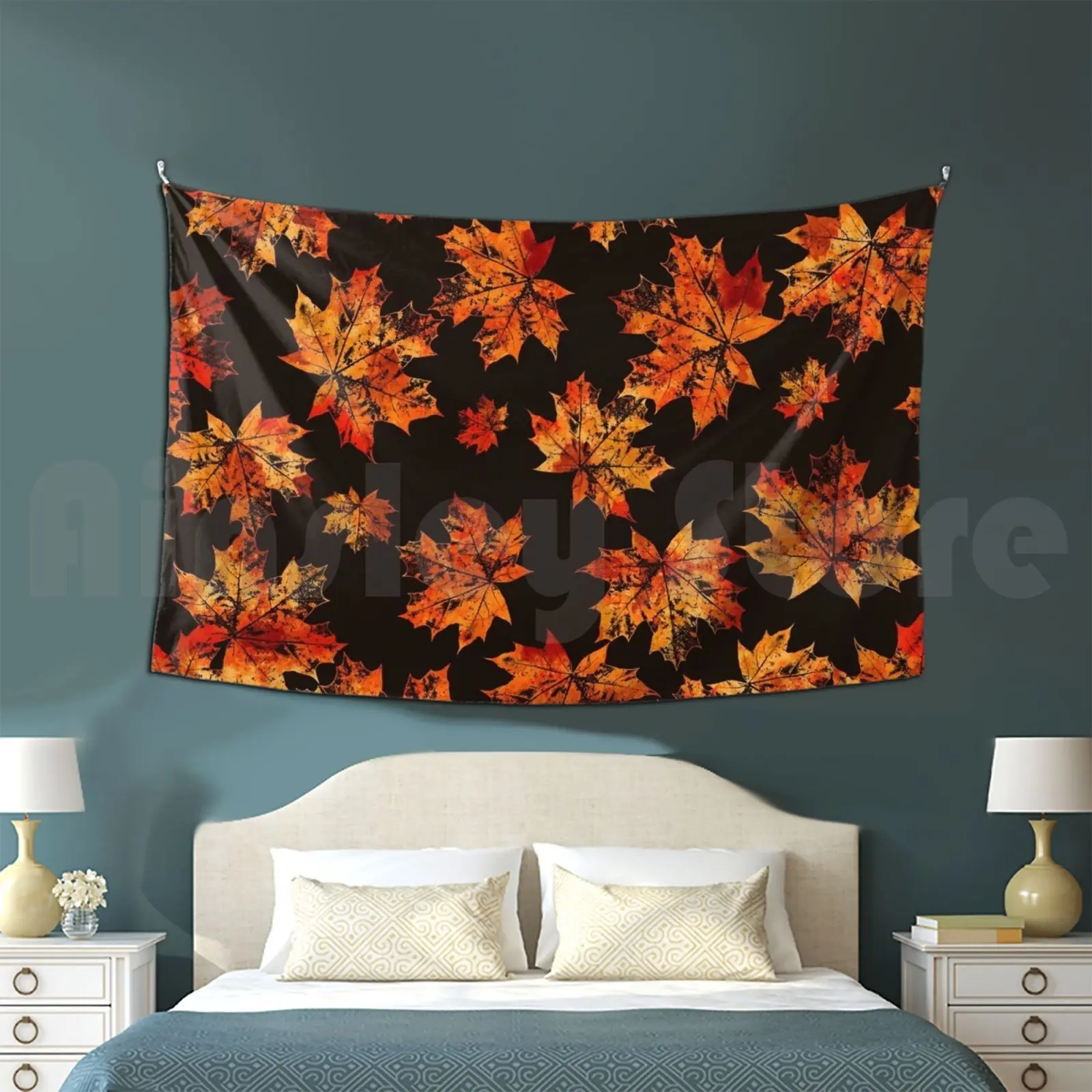 Осенний мотив N.4 гобелен для гостиной спальни Осень Теплый Коричневый пастельный