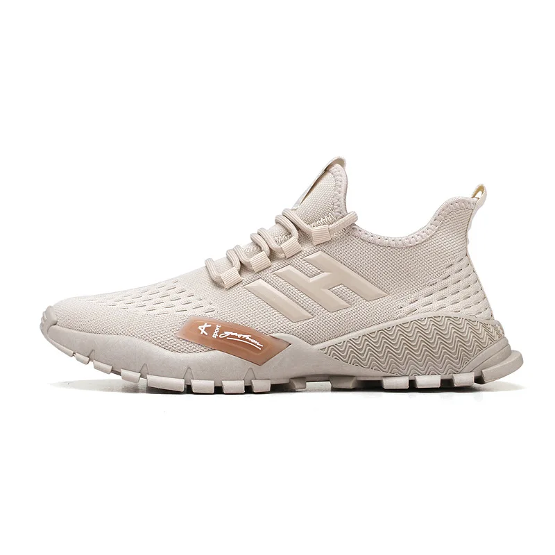 

2021 New Spring Trend Style Men's Casual Shoes Fashion Breathable Mesh Light Personality Sneakers Flying Weaving Tenis Masculino