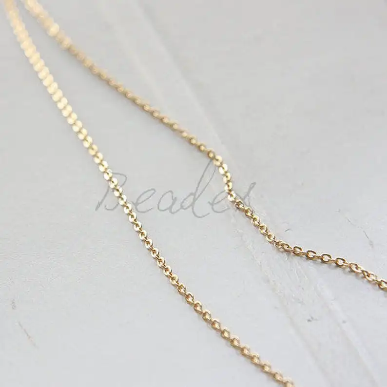 

One Meter Premium Plated Brass Chains - Flat Oval 2.2x1.6mm (1808C08)(235SFB)