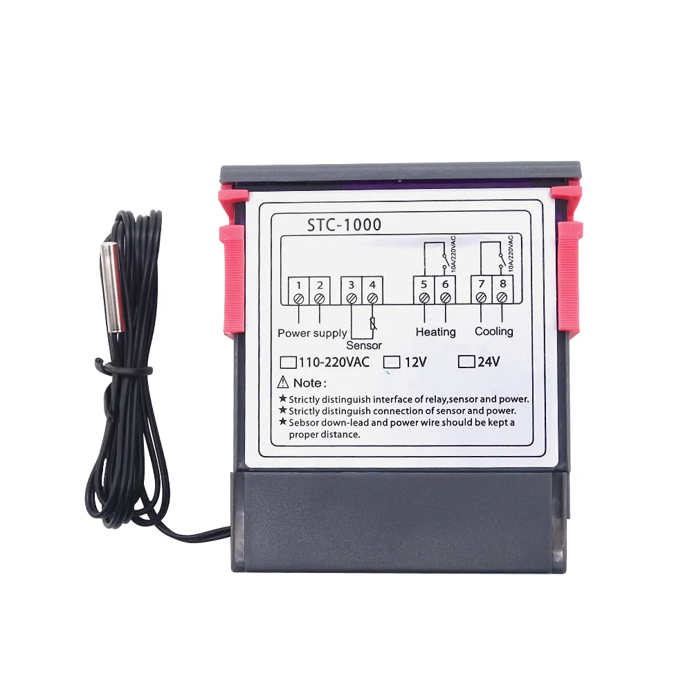 Цифровой светодиодный регулятор температуры с двойным релейным выходом