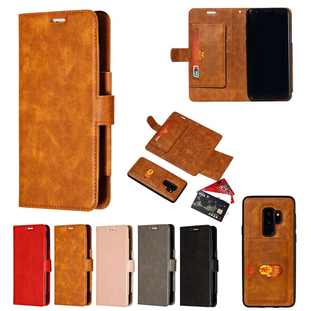 Для samsung Galaxy S10 S9 S8 Plus S7 Edge S10e Note 9 8 5 4 3 Case 2в1 съемный чехол книжка из искусственной